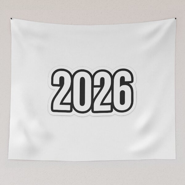 Item preview, Black and White 2026 New Year Sticker designed and sold by SassyArtistry.