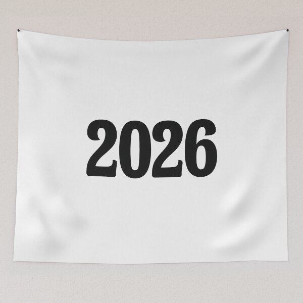 Item preview, Minimal Black 2026 New Year Sticker designed and sold by SassyArtistry.