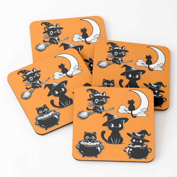 Item preview, Naughty little witch kittens for Halloween designed and sold by loveiscosmic.