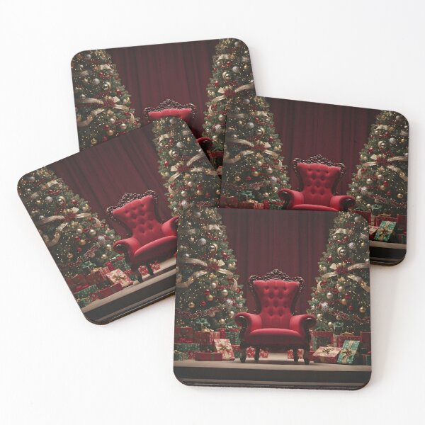 Item preview, Velvet Throne Chair between Two Decorated Christmas Trees designed and sold by homydesign.