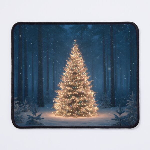 Item preview, Magical Christmas Tree Glowing in a Snowy Forest designed and sold by homydesign.