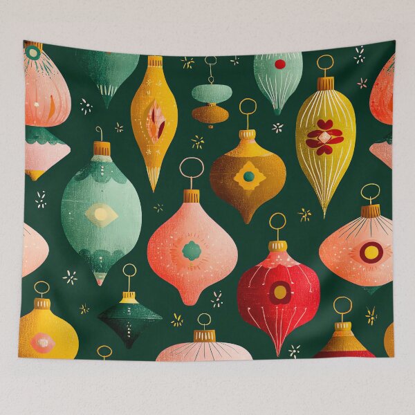Item preview, Vintage Christmas Colorful Ornaments Retro Designs Art designed and sold by DEC02.