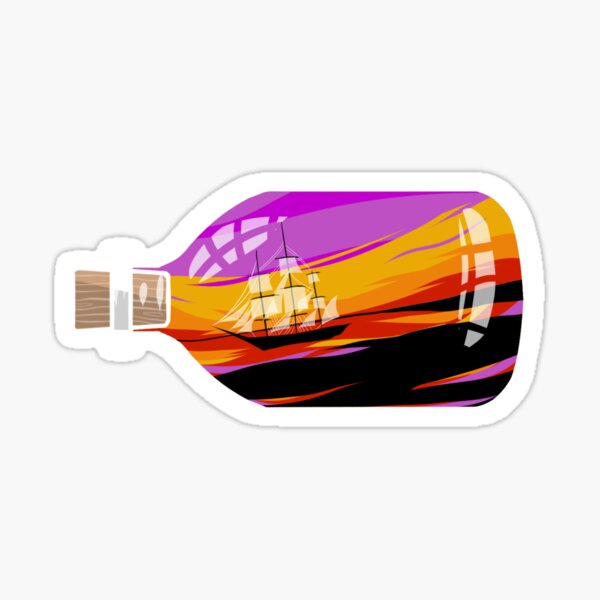 sunset ship Sticker