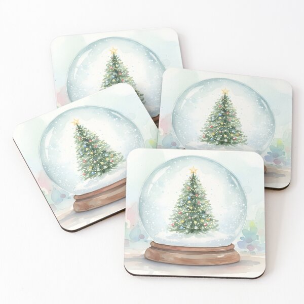Item preview, Watercolor Christmas Tree Inside a Snow Globe designed and sold by homydesign.