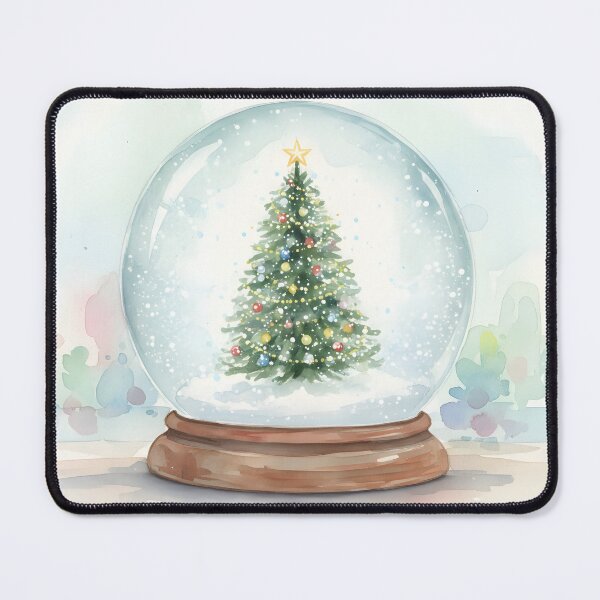 Item preview, Watercolor Christmas Tree Inside a Snow Globe designed and sold by homydesign.