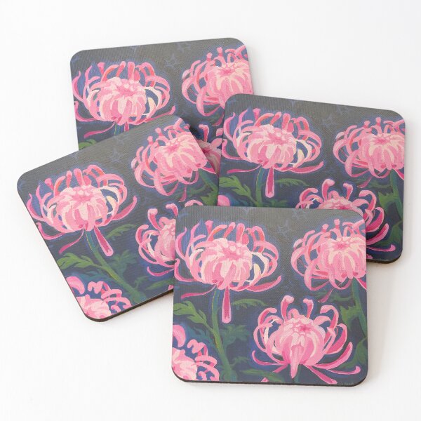 Item preview, Pink Glowing Chrysanthemums  designed and sold by Spooky Ash Art.