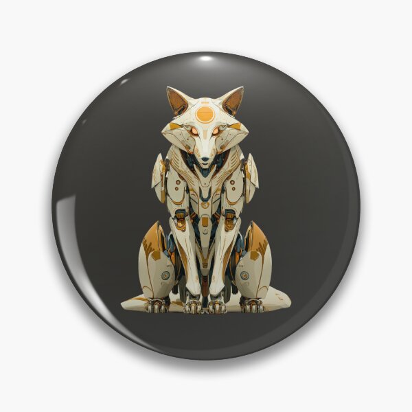 Item preview, Ornate Cyber-Fox Sentinel designed and sold by MYTHIC PEEL STICKERS.