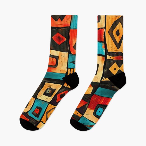 Item preview, African Art Red, Yellow, And Aqua Designs Pattern   designed and sold by DEC02.