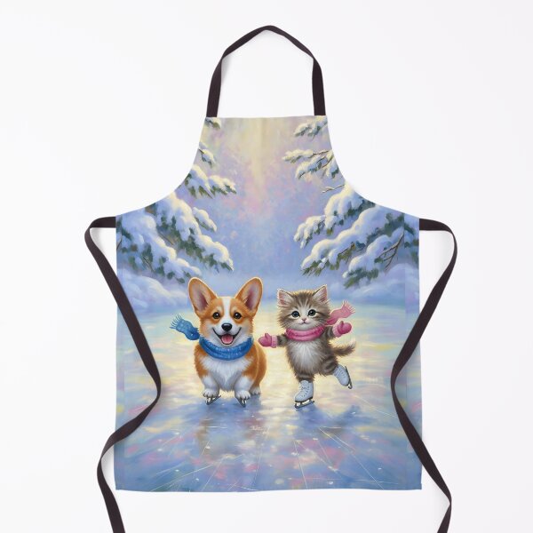 Item preview, Corgi and Kitten Ice Skating designed and sold by Cherry Dreams.