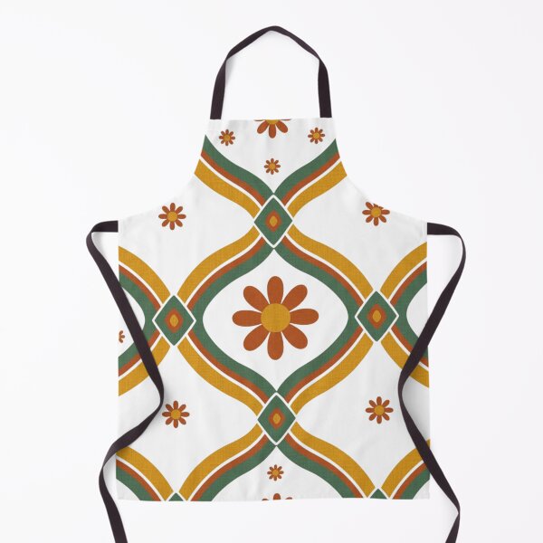 Item preview, Terracotta Mustard Angled Wavy Daisy Ogee Seamless Pattern designed and sold by Searching ideas.
