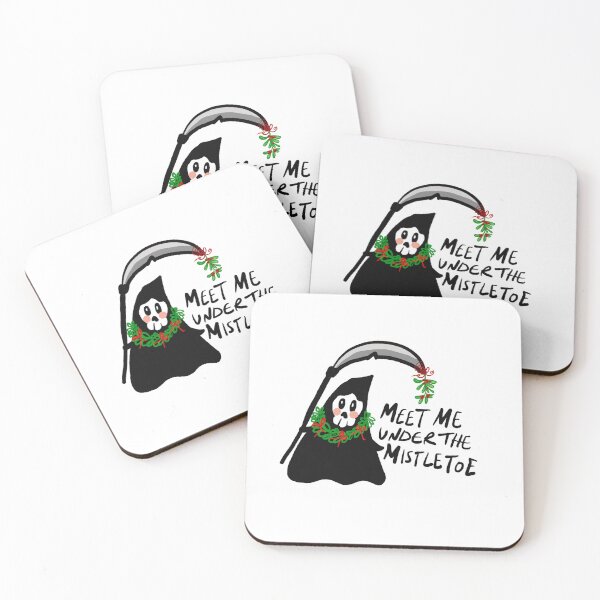 Item preview, Cute Christmas Grim Reaper with Mistletoe  designed and sold by Stephanie McRae.