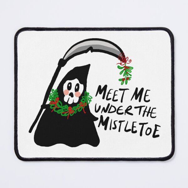 Item preview, Cute Christmas Grim Reaper with Mistletoe  designed and sold by Stephanie McRae.