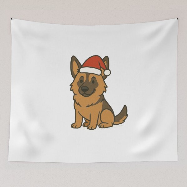 Item preview, Christmas German Shepard Wearing Santa Hat designed and sold by Bjammer.