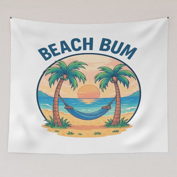 Item preview, Beach Bum – Anime Sunset Hammock Scene designed and sold by LeatherbeardArt.