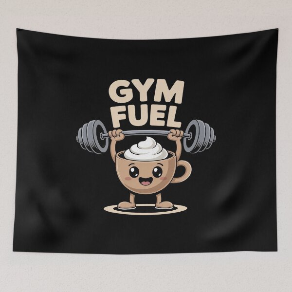 Item preview, Gym Fuel Cute Coffee Weightlifting designed and sold by ShelFisher.