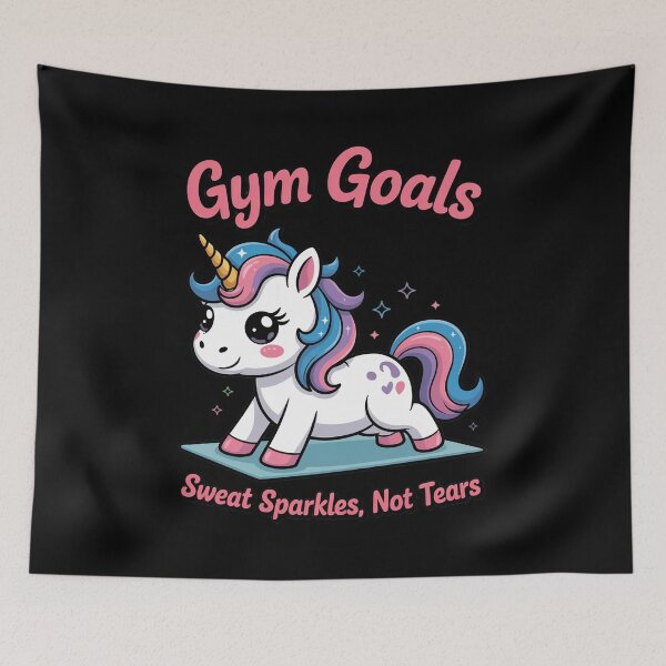 Item preview, Gym Goals Sweat Sparkles Not Tears Unicorn Fitness Workout designed and sold by ShelFisher.