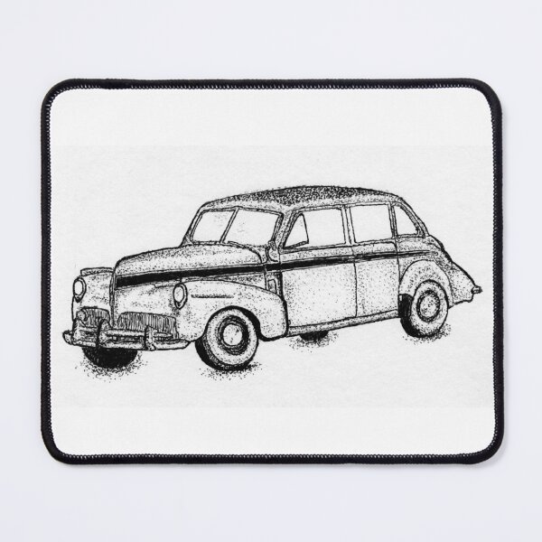 Item preview, Black and White Classic Car Pointillism Art designed and sold by wbhny.