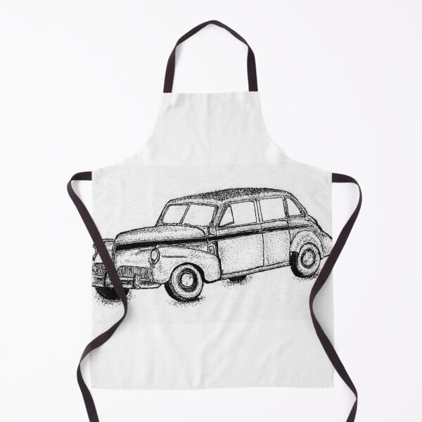 Item preview, Black and White Classic Car Pointillism Art designed and sold by wbhny.