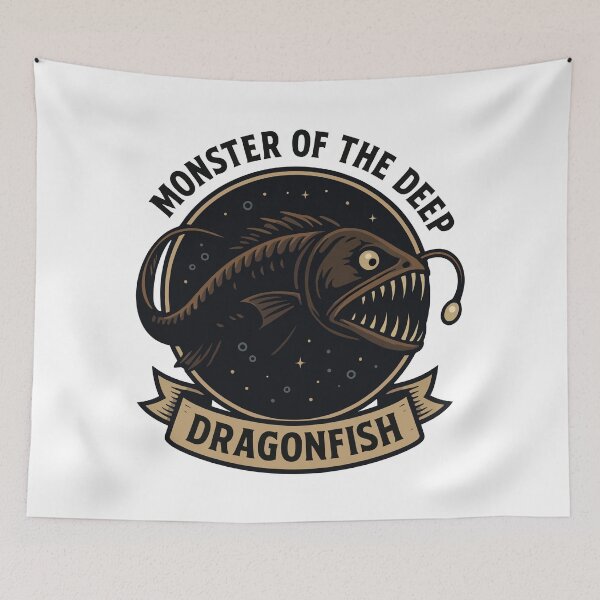 Item preview, Monster of the Deep Dragonfish Illustration designed and sold by WildlifeInc.