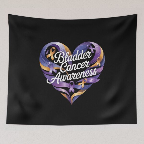 Item preview, Marigold Blue & Purple Ribbon Heart Bladder Cancer Awareness designed and sold by AvagondaMind.