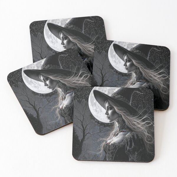 Item preview, Moonlit Gothic Witch - Dark Academic Portrait designed and sold by VisionWeaveLab.