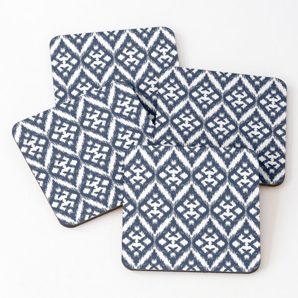 Item preview, Blue Ikat Harmony – Handwoven Pattern Inspired by Nature designed and sold by Line-Aura.