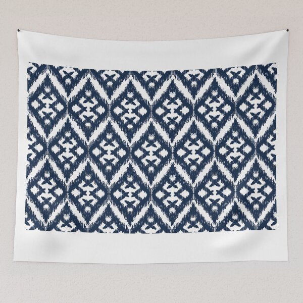 Item preview, Blue Ikat Harmony – Handwoven Pattern Inspired by Nature designed and sold by Line-Aura.