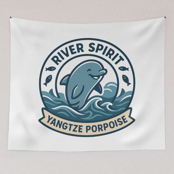 Item preview, River Spirit Yangtze Porpoise Rare Freshwater Dolphin Art designed and sold by WildlifeInc.
