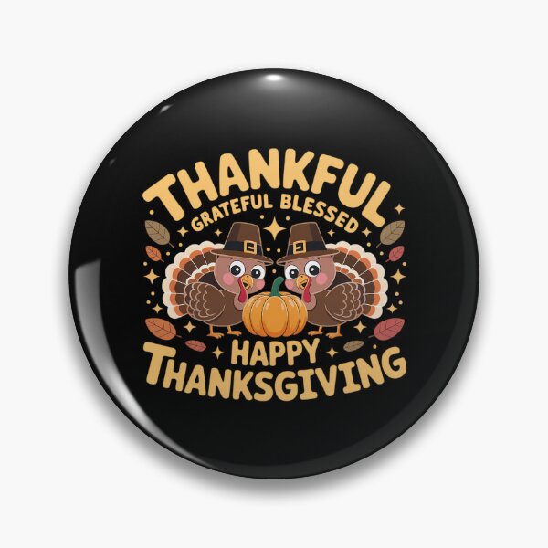 Item preview, Thankful Grateful Blessed Happy Thanksgiving Turkey Couple designed and sold by ValerieRodrigue.