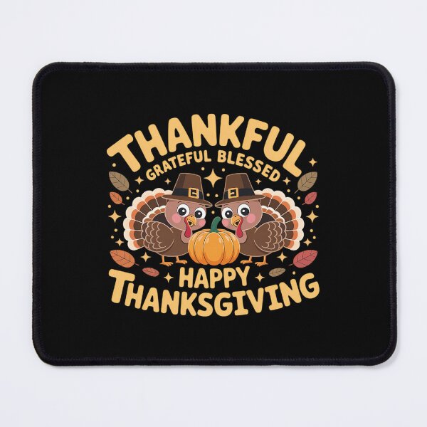Item preview, Thankful Grateful Blessed Happy Thanksgiving Turkey Couple designed and sold by ValerieRodrigue.