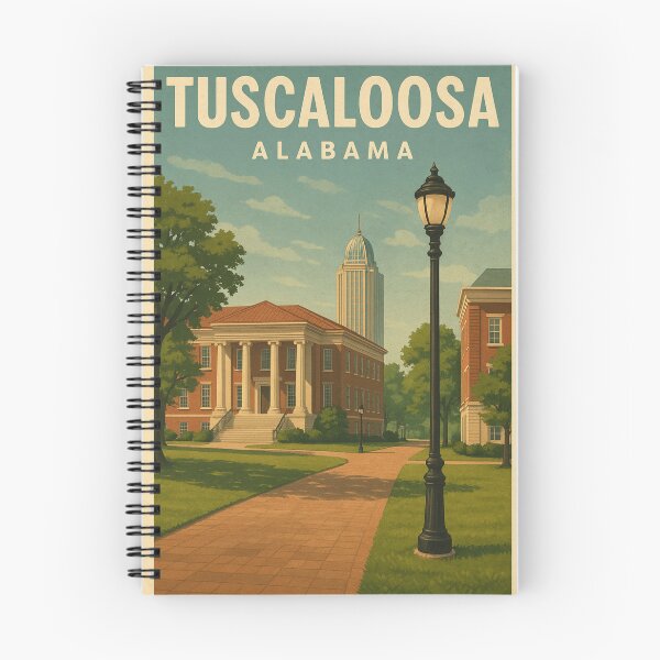 Item preview, Vintage Tuscaloosa Alabama Poster | Downtown, Riverwalk & College Town Retro Illustration designed and sold by AtlasCreativeCo.
