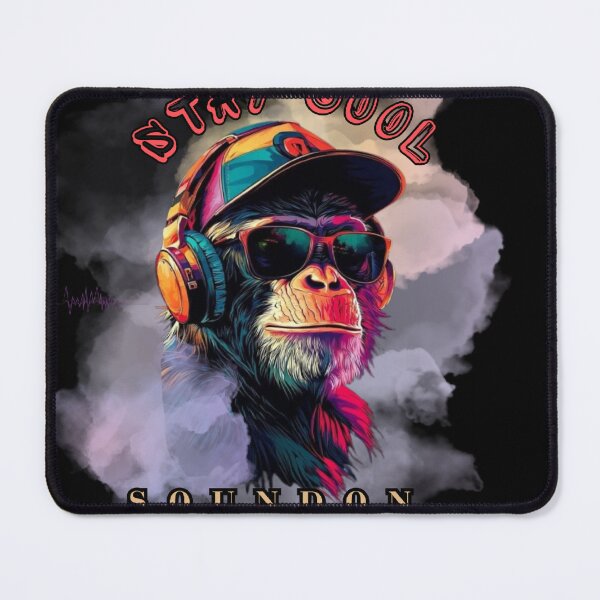 Item preview, Stay Cool Sound On – Funky Monkey Headphones Music Art T-Shirt designed and sold by Hussenb.