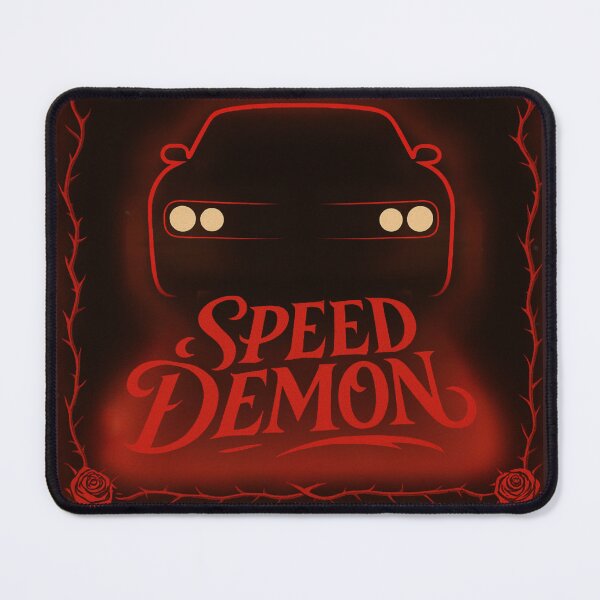 Item preview, Title: Speed Demon – Red Neon Car Silhouette designed and sold by Mikhail Lovelace.