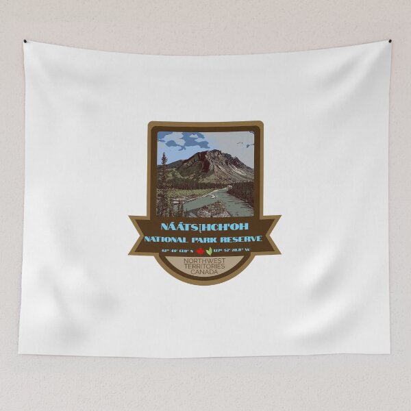 Item preview, Nááts’įhch’oh National Park Reserve Vintage Retro Sticker – Canada National Park Badge Design designed and sold by RouseDesigns.