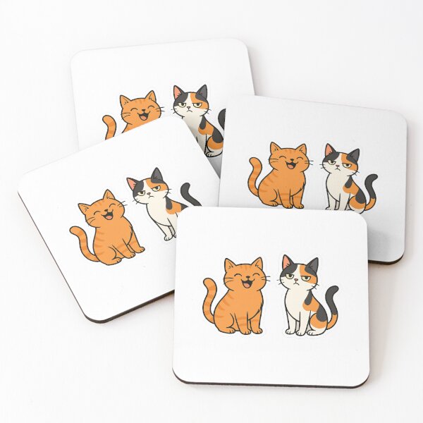 Item preview, Silly Orange Cat and His Sassy Calico Sister Sticker designed and sold by jensenlovescats.