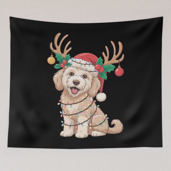 Item preview, Golden Doodle Gorgeous Reindeer Christmas Tree Light Xmas designed and sold by ValerieRodrigue.