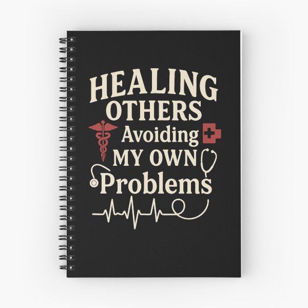 Item preview, Healing Others, Avoiding My Own Problems – Nurse Life Typography Design designed and sold by Designs By Keish.
