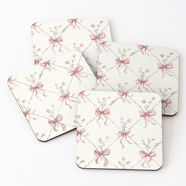 Item preview, Ribbon Bows and Flowers Coquette Pink Pastel designed and sold by Melissify.