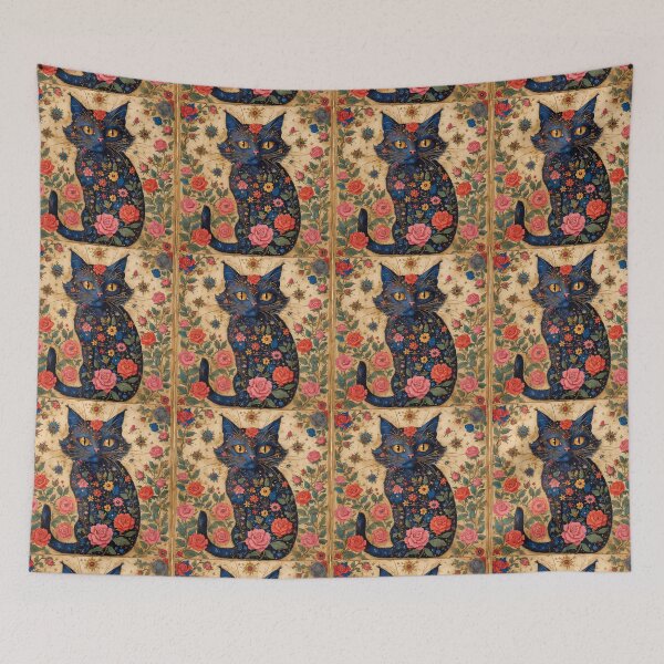 Item preview, A medieval cat among fantastical roses. designed and sold by Natalia-Vlad.