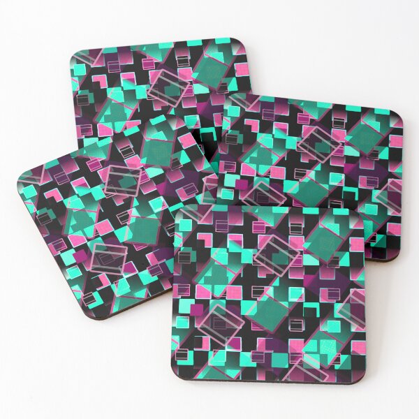 Item preview, Fragmented Pulse: Teal & Magenta Geometry designed and sold by IsotonicLunarCat.