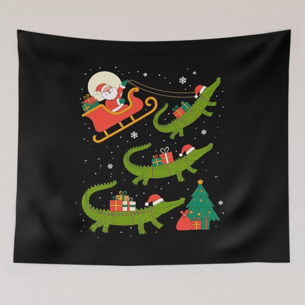 Item preview, Funny Xmas Lighting Tree Santa Riding Alligator Christmas designed and sold by estellaken.