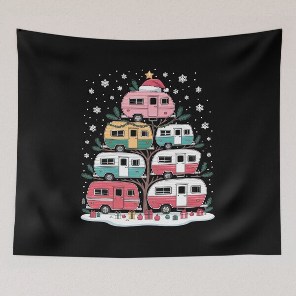 Item preview, Funny Xmas Lighting Santa Camping RV Christmas Tree designed and sold by milanforbes.