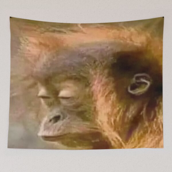 Item preview, squinting baby orangutan designed and sold by monkey zone.