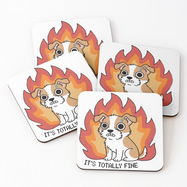 Item preview, "It's totally fine" - Nervous Puppy designed and sold by DiverPlay.
