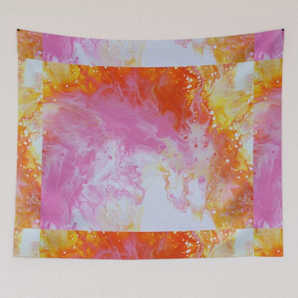 Item preview, Sunset Radiance – Fluid Painting in Warm Gold & Coral designed and sold by kenglishart.