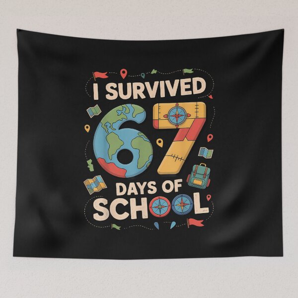 Item preview, I Survived 67 Days Of School Teachers Students Travel Lovers designed and sold by facegm.