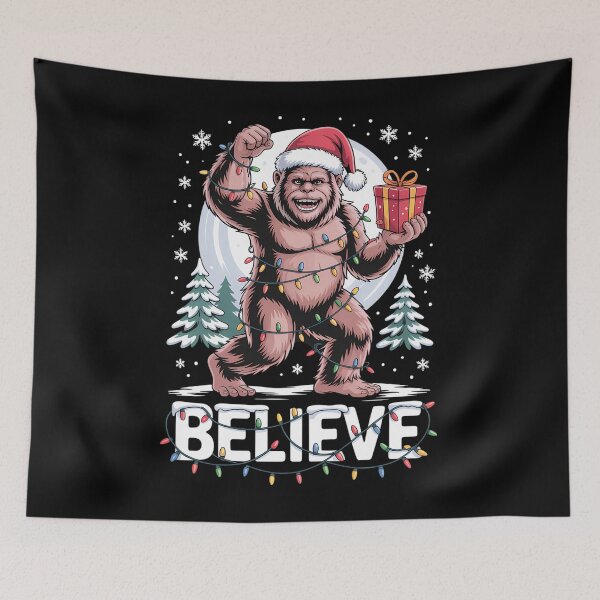 Item preview, Santa Bigfoot Christmas Lights Funny Sasquatch Believe Xmas designed and sold by DentistLegal.