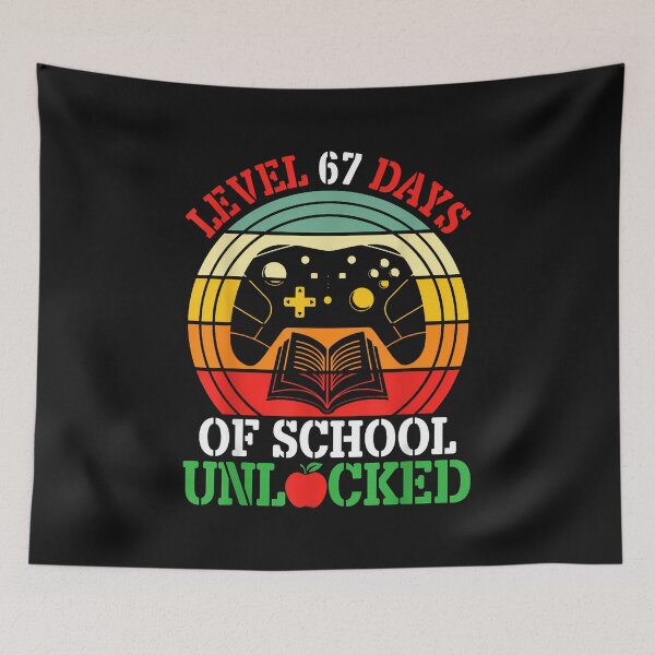 Item preview, Level 67 Days Of School Unlocked Gamer Student Retro Style designed and sold by facegm.