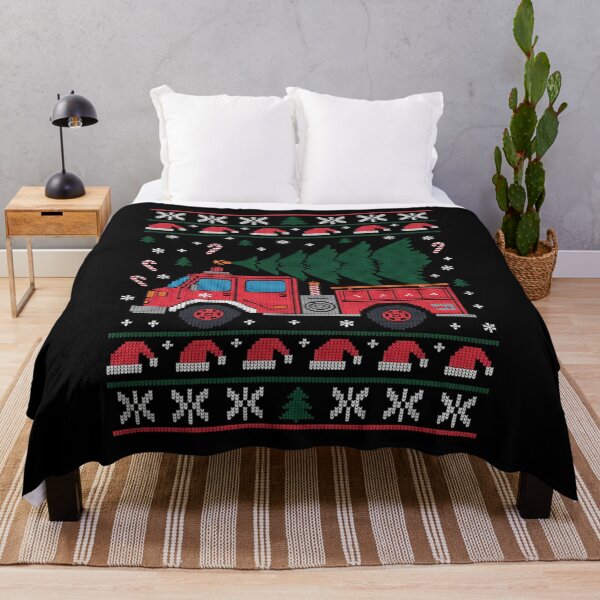 Item preview, FUNNY Fire Truck Firefighters Ugly Christmas with Tree designed and sold by DrewLeuschke.