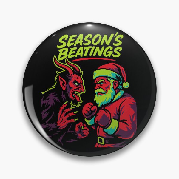 Item preview, Season’s Beatings Santa vs Krampus Retro Fight Design designed and sold by Victor Shadehorn.